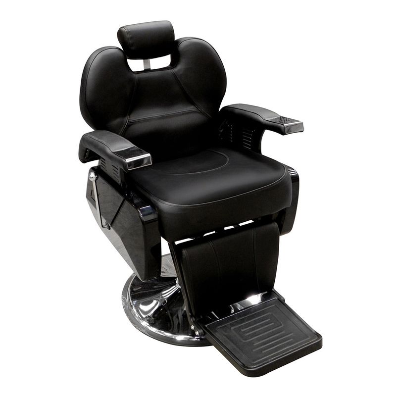 Sileti Sillón para Barbería Color Negro Base Redonda ST-2014