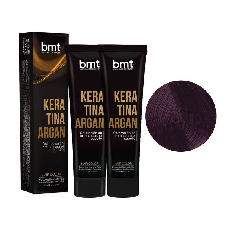 Bmt Tinte Bmt Keratina y Argán Doble Tubo 7.20 Rubio Mediano Violeta Intenso 7.20BMT-K