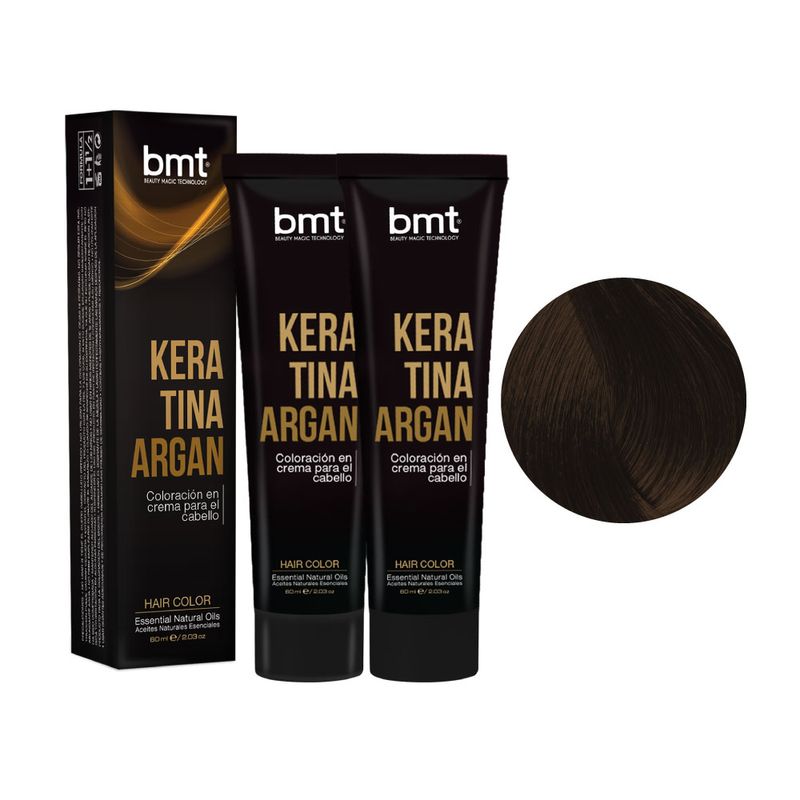 Bmt Tinte Bmt Keratina y Argán Doble Tubo 5.0 Castaño Claro 5BMT-K