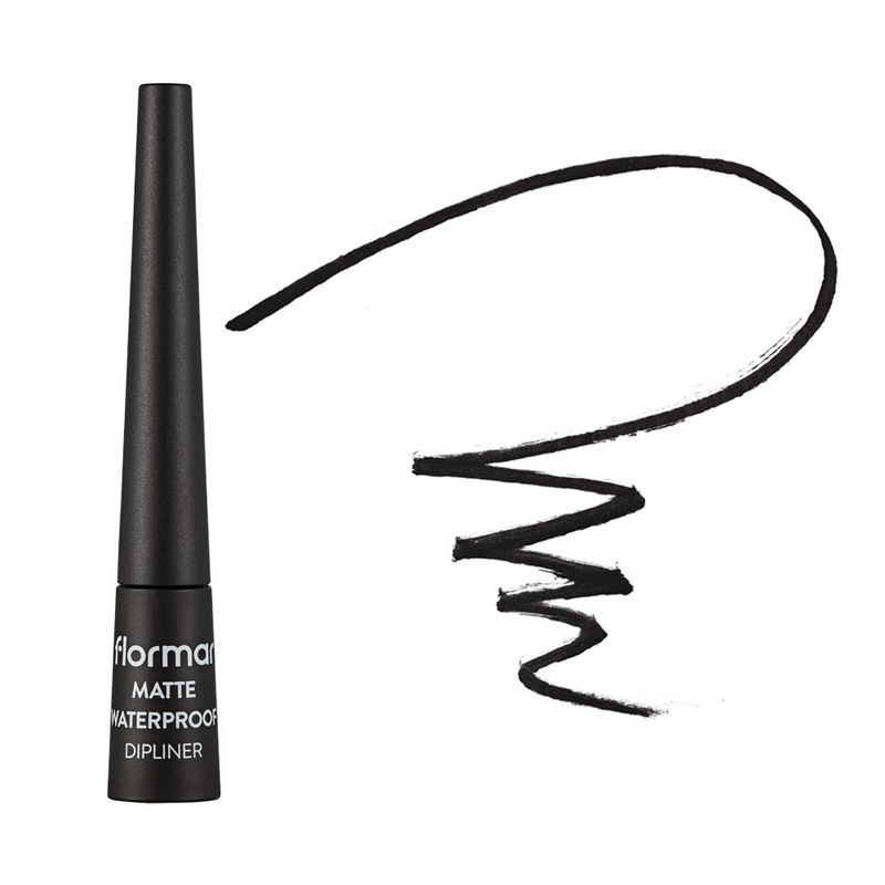 Flormar Delineador Líquido Mate Color Negro a prueba de Agua 0212163-001