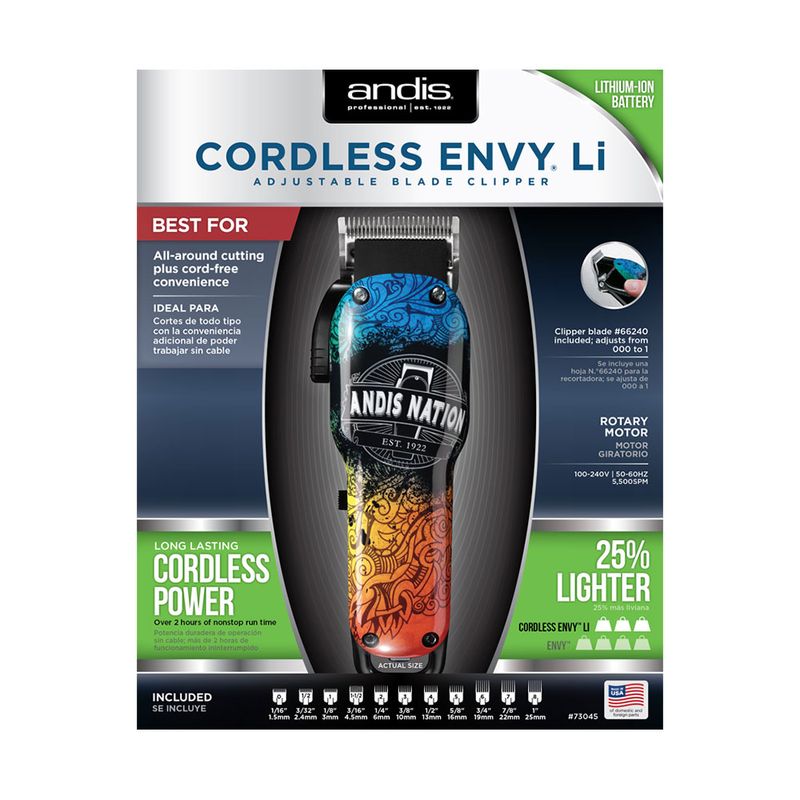 Andis Máquina Recortadora de Cabello Inalámbrica 73045
