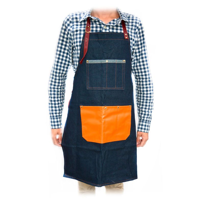 Importado Mandil para Barberos Tela Jean y Cuerina IB-021