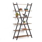 Sileti Estantería Peluquería de Piso Color Café/Negro Diseño en X ST-7610