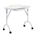 Sileti Mesa para Manicure Plegable con Ruedas Color Blanco ST-8032