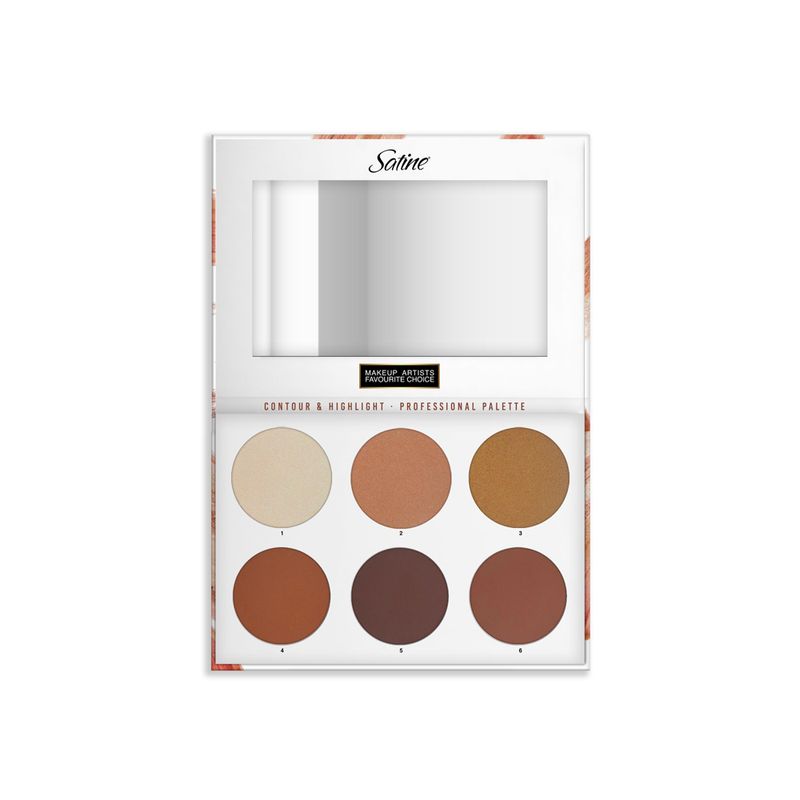 Satine Paleta de Maquillaje Contour & Highlight 6 Tonos SA-806