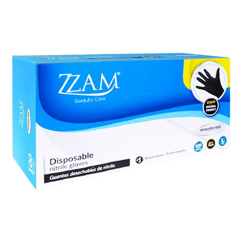 ZZAM Guantes de Nitrilo L Negro 100 und. ZZ237B