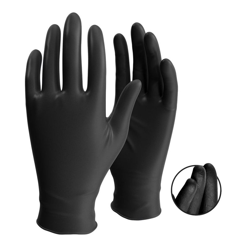 guantes de nitrilo color negro