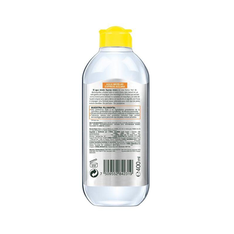 Garnier Skinactive Agua Micelar Amarilla con Vitamina C 400 ml. 842319