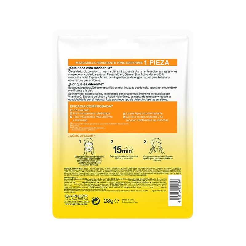 Garnier Skinactive Mascarilla Facial Espress Aclara 28 gr. 936766