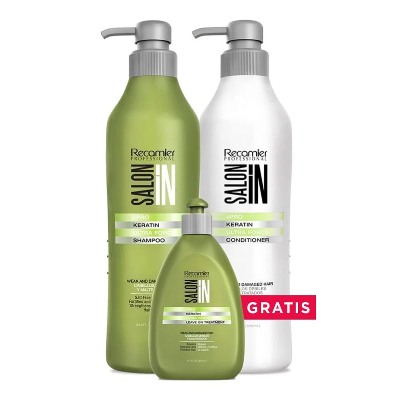 Salon In Keratin Pack: Shampoo + Acondicionador + Tratamiento 643787