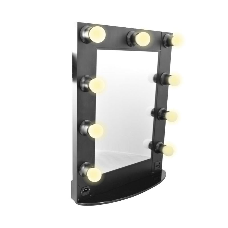 Sileti Espejo con Marco Negro y Luces ST-9100