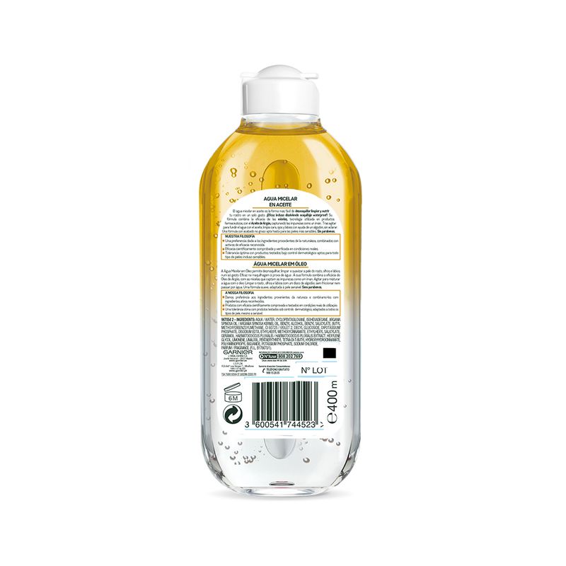 Garnier Skinactive Agua Micelar en Aceite 400 ml. 744523