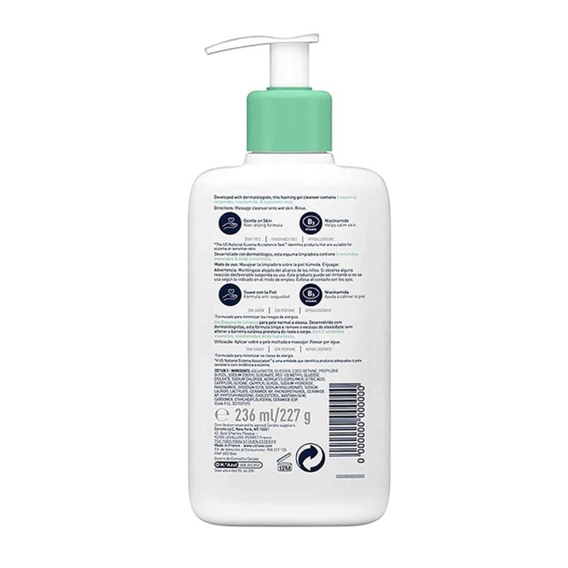 CeraVe Gel Limpiador Espumoso Piel Normal a Grasa 236 ml. 7197