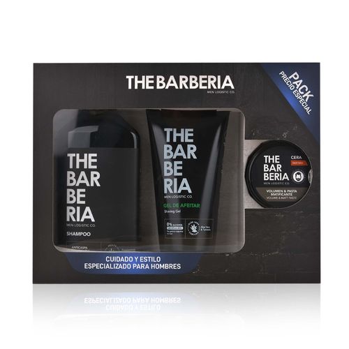 The Barberia Pack Shampoo Anticaspa + Cera Volumen y Pasta + Gel De Afeitar