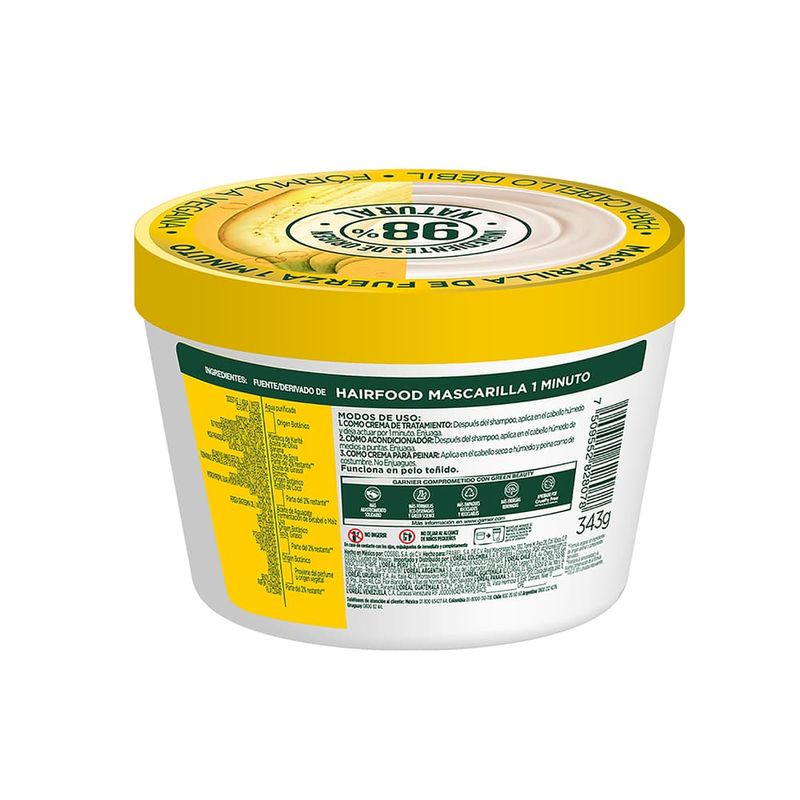 Garnier Fructis Fuerza Tratamiento Banana 350 ml. 828078