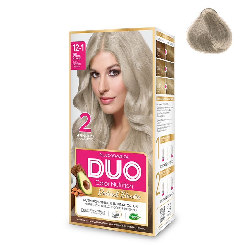 Duo Tinte Duo Color Nutrition Doble Sachet 12.1 Rubio Especial Cenizo 12-1DUONUT