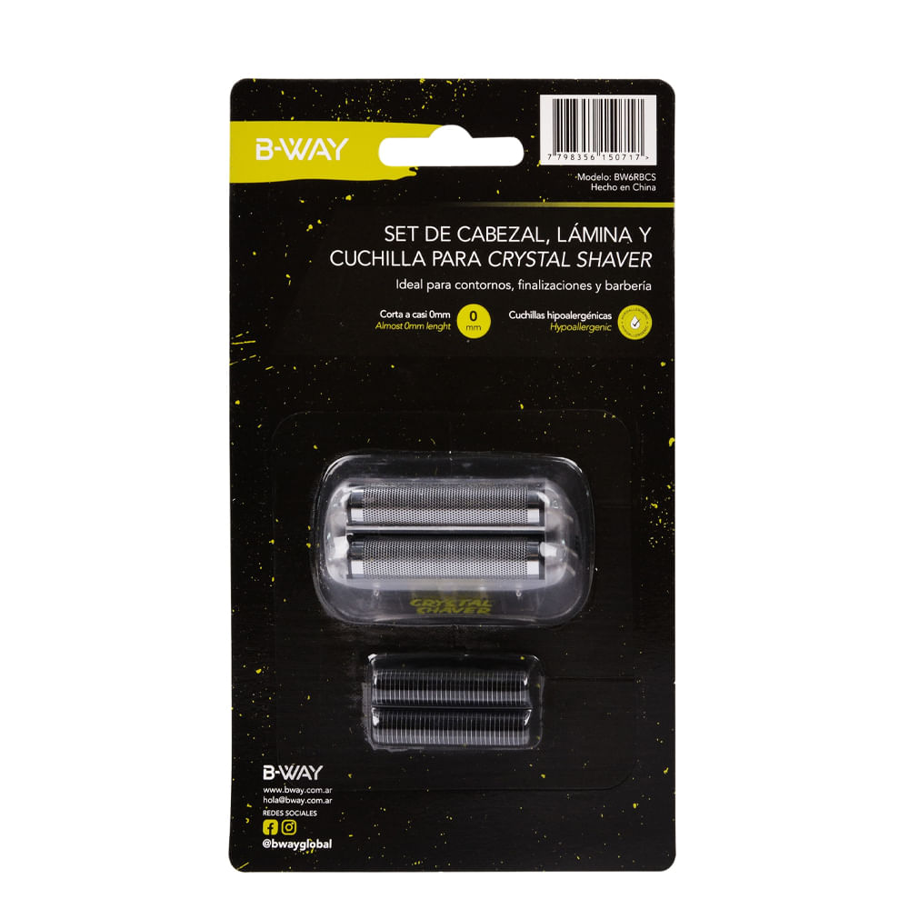 B-WAY Set De Cabezal, Laminas Y Filos Para Crystal Shaver - 6150717 ...