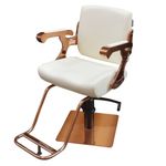 Sileti Silla de Peluquería en Color Beige con Detalles de Acero Dorado ST-1017