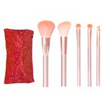 Satine Set Brochas Maquillaje Rose Gold + Cosmetiquera SA-217