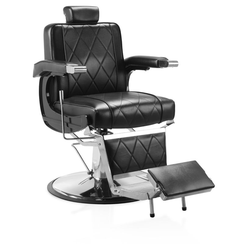 Sileti Sillón Barberia Negro y Acero ST-2205