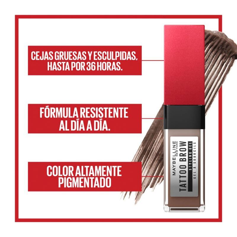 Maybelline Tattoo Studio Brow Styling Gel/Gel para Cejas Deep Brown 25258