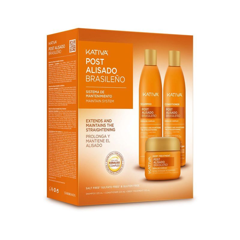 Kativa Kit Post Alisado Brasileño Shampoo + Acondicionador + Tratamiento 75063792