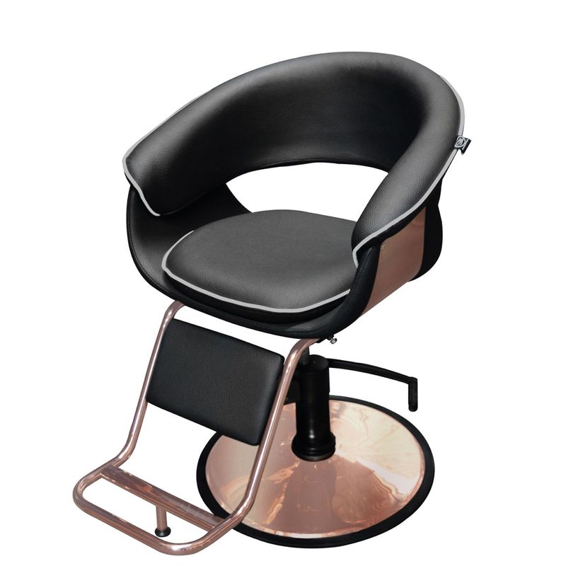 Sileti Silla Peluqueria Negro y Acero Dorado ST-1016-1