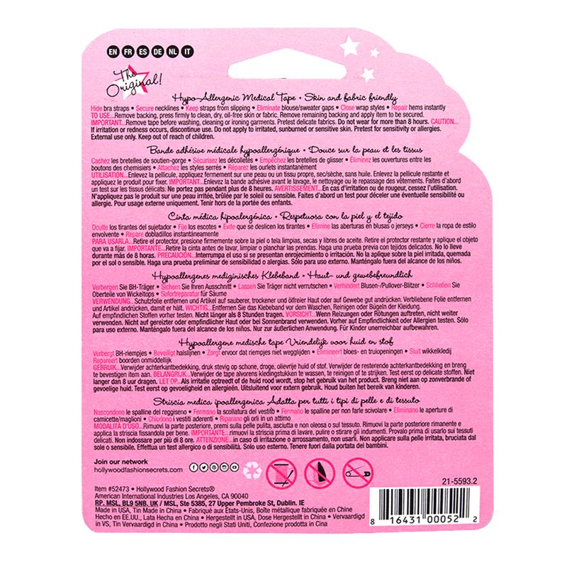 Hollywood Fashion Secrets HFS Tiras Adhesiva para Piel y Ropa 36und. 1000522