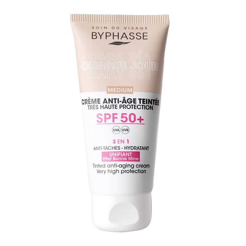 Byphasse Byphasse Crema Facial Antiedad Spf 50+ Color  Medium 50ml. 96213