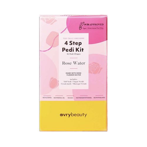 Avrybeauty Kit de Pedicura de 4 Pasos - Agua de Rosas