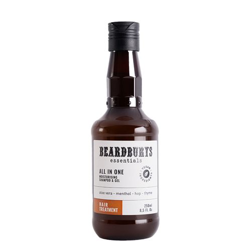 Beardburys Essentials Shampoo, Acondicionador y Gel All In One 250ml.