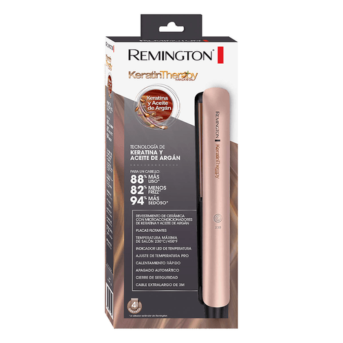 Remington Plancha Keratin Therapy + Argán con Pantalla Digital